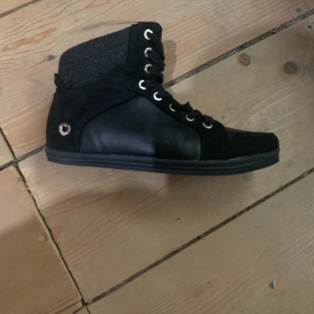 High top black sneakers